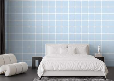 Light blue bathroom or kitchen tile wall. Ceramic tiled floor or swimming pool Wall mural