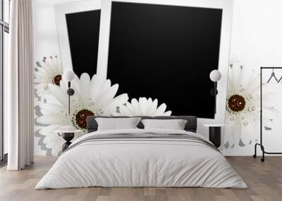 two blank photos and flowers Wall mural