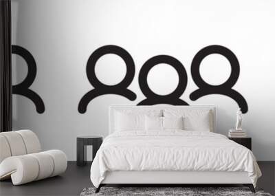 People icon set. One, two, three and four persons. Group or team logo template Wall mural