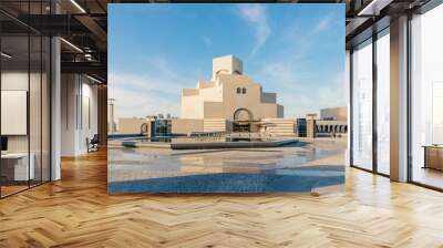 Museum of islamic art in Doha, Qatar, sunny day with clear blue sky Wall mural