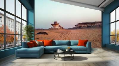 Mystery Village at zekreet, desert landscape, Qatar, Middle East Wall mural