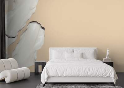 smears of cosmetic cream on a beige background. Wall mural