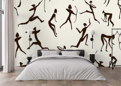 Rock paintings. Vector drawing Wall mural