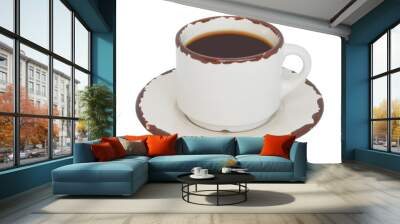 A cup of coffee isolated on white background Wall mural