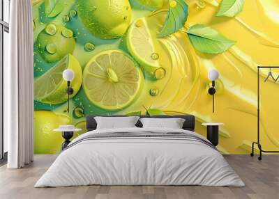 lime creative summer abstract illustration Wall mural