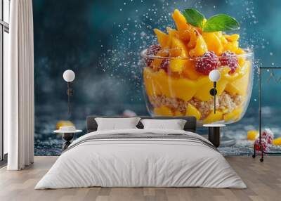 mango fruit summer sweet salad dessert Wall mural