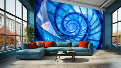 spiral abstract blue background or texture Wall mural