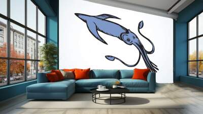 Squid. Vector drawing Wall mural