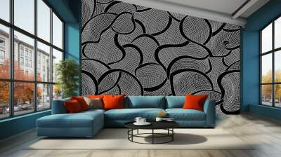 Beautiful decorative vector seamless pattern with interlaced lines and grid.  Wall mural