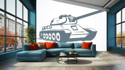 Tank. Vector drawing Wall mural