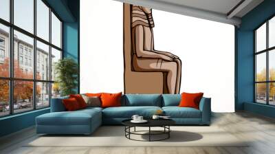 Vector drawing. Egyptian male statue. Pharaoh on the throne Wall mural