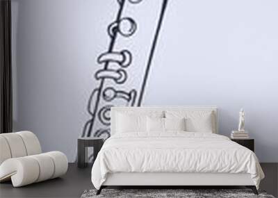 Vector line drawing clarinet Wall mural