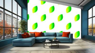 vector pattern with green leaves. green leaf pattern Wall mural