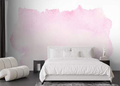 light romantic delicate pink background painted with watercolor on white paper Wall mural