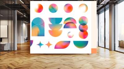 Abstract Vibrant Geometric shapes collection, colorful backgrounds design. Bold modern design, printable posters, banners, template concept design Wall mural