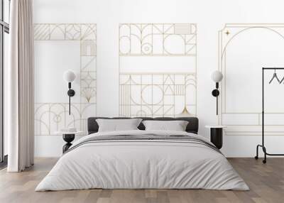 Art Deco frames minimalist collection. Elegant luxury borders and frames, vector templates design Wall mural