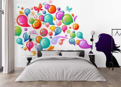 blowing soap bubbles - 2 Wall mural