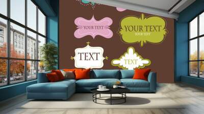 Collection of design retro frames Wall mural