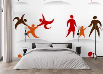 collection of family people - icons and logos Wall mural