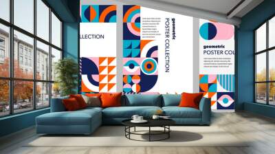 Colorful Abstract Geometric Background. Modern colorful concept poster design. Modular shapes and elements, vector illustration Wall mural