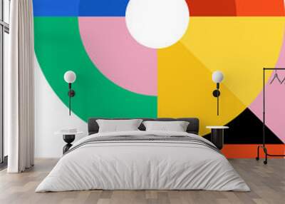 Colorful Geometric Digit 9 Wall mural