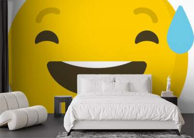 Cute Laughing Emoticon / Emoji Character Illustration Wall mural