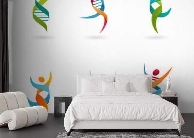 DNA, genetic symbol - people, man and woman icon Wall mural