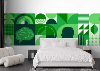 Environment, ecology, Earth day concept design. Banner, poster, abstract background in modern geometric style Wall mural