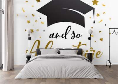 Graduation party invitations, posters, greeting card, banner Wall mural