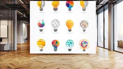 light bulb - idea, creative, technology icons Wall mural