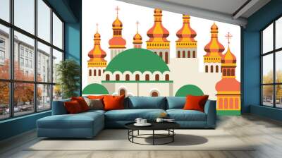 Saint Sophia Cathedral in Kyiv, Ukraine - Flat Illustration Wall mural