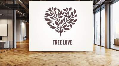 Tree heart - vector icon Wall mural