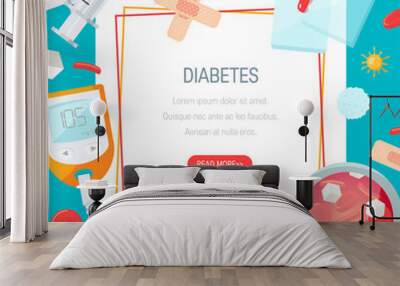 Diabetes concept in flat style, vector design Wall mural