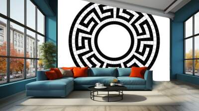 Greek national antique round pattern, vector. Wall mural