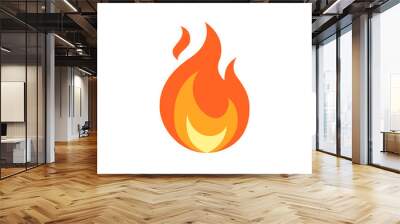 Simple vector flame icon in flat style Wall mural