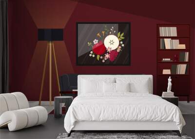 Modern interior design of a living room or office space in an industrial style Wall mural