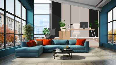 Office interior. Vector illustration. Wall mural