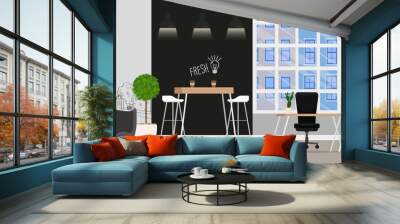 Office interior. Vector illustration. Wall mural