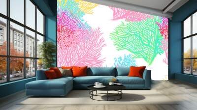 Seamless vector pattern with corals. Wall mural