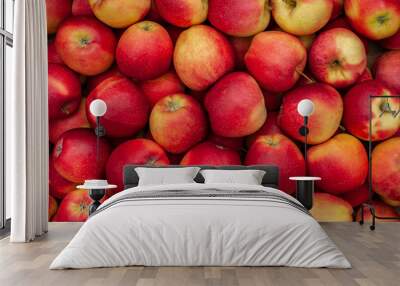 red ripe apples as background Wall mural