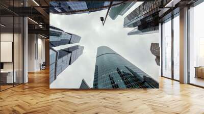 skyscrapers view from below background Wall mural