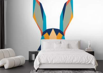 Geometric polygonal rabbit. Abstract colorful hare head. Vector illustration.	 Wall mural