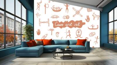 cave art set, vector Wall mural