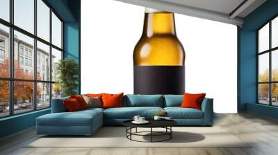 Glass brown bottle with beer Wall mural