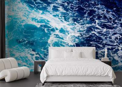 Deep blue sea water with spray Wall mural