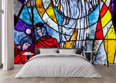 Stained glass showing Jesus resurrection Wall mural