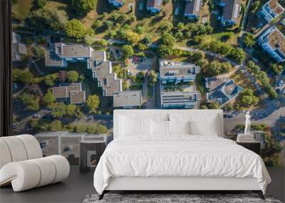 Aerial view of residential area in city of Zurich in Switzerland Wall mural