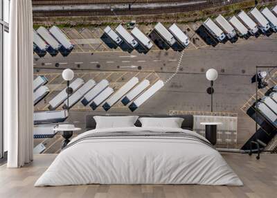 Aerial view of truck dock Wall mural