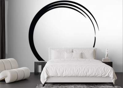 Grunge circle made of black paint.Grunge circle made of black ink.Grunge oval frame made with black paint.Grunge black stamp. Wall mural