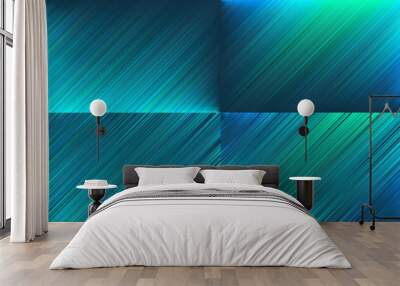 Blue glitch background set. Optical light speed effect, gradient colors. Wall mural